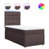 vidaXL Boxspring met matras stof donkerbruin 90x190 cm