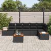 vidaXL Tuin Sofa Set met kussen met opslag 7 pcs Zwart Poly riet