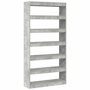 vidaXL Boekenkast 6-laags 100 x 30 x 198 cm Bewerkt hout Beton Grijs