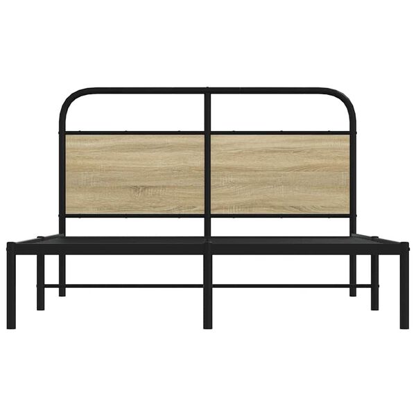 vidaXL Bedframe zonder matras bewerkt hout sonoma eikenkleur 120x190cm