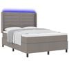 vidaXL LED Box Spring Bed met matras Taupe 160 x 200 cm Stof