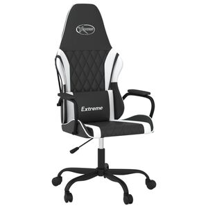 vidaXL Gamestoel kunstleer zwart en wit