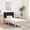 vidaXL Bedframe met Gevoerd Hoofdgedeelte Zwart 90 x 190 cm