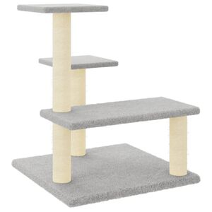 vidaXL Kattenmeubel met sisal krabpalen 61 cm lichtgrijs
