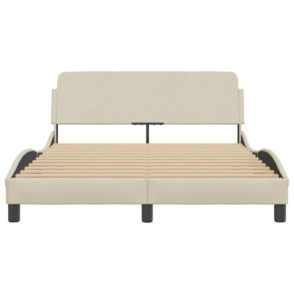 vidaXL Bedframe "Dover" 120x200 cm stof cr&egrave;mekleurig