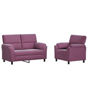 vidaXL Bankstel 2 pcs Paars fluweel