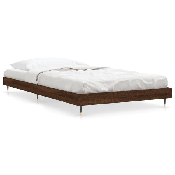 vidaXL Bedframe zonder matras bewerkt hout bruin eikenkleur 90x200 cm
