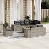 vidaXL 9-delige Loungeset met kussens poly rattan grijs