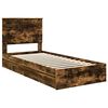 vidaXL Opslag bed met lade Gerookt eiken 90 x 190 cm Bewerkt hout