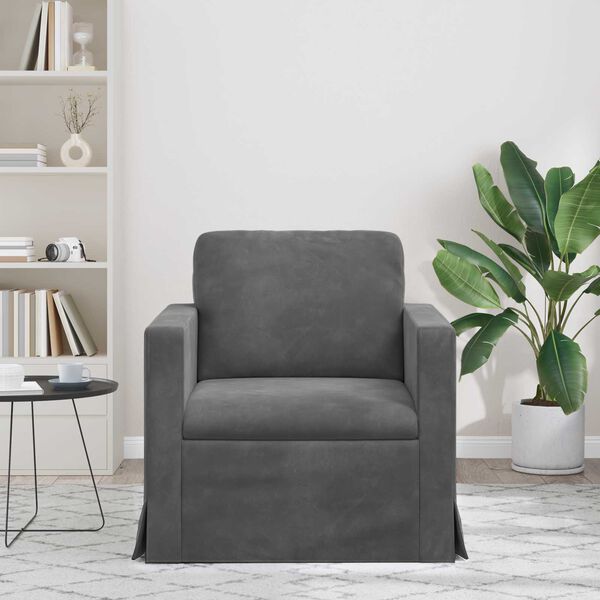 vidaXL Bank Donkergrijs 78 x 78 x 80 cm Fluweel