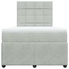vidaXL Boxspring met matras fluweel lichtgrijs 120x200 cm