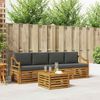vidaXL Sofa-Sets 5 pcs Natuurlijk en Antraciet Massief Acaciahout