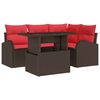 vidaXL Tuin Sofa Set 5 st 4-Aantal zitplaatsen Bruin Poly riet