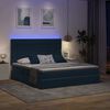 vidaXL Bed met LED-striplichten Donkerblauw 180 x 200 cm Fluweel