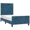 vidaXL Bedframe zonder matras 100x200 cm fluweel donkerblauw