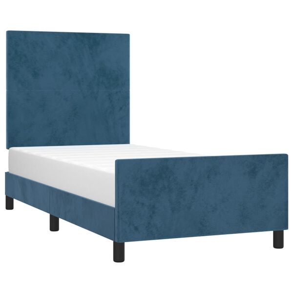 vidaXL Bedframe zonder matras 100x200 cm fluweel donkerblauw