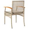 vidaXL 3-delige Bistroset met kussens poly rattan en acaciahout beige
