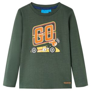 vidaXL Kindershirt met lange mouwen 92 donkergroen