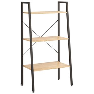 vidaXL Opbergmeubel met 3 lagen 56x35x108 cm lichtbruin en zwart