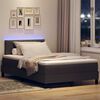 vidaXL Boxspring bed met matras met LED Donkerbruin 120 x 190 cm Stof