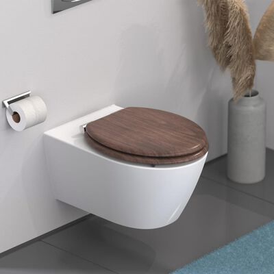 SCHÜTTE Toiletbril soft-close DARK WOOD MDF