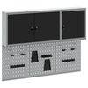 vidaXL Gereedschapskast set met plank 5 st Zwart Gepoedercoat staal
