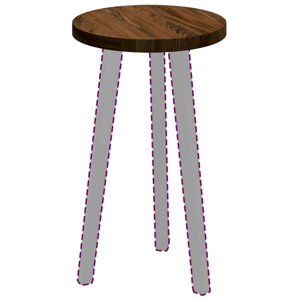 vidaXL Tafelblad Donkerbruin Ø 30 x 2,5 cm Massief Eikenhout