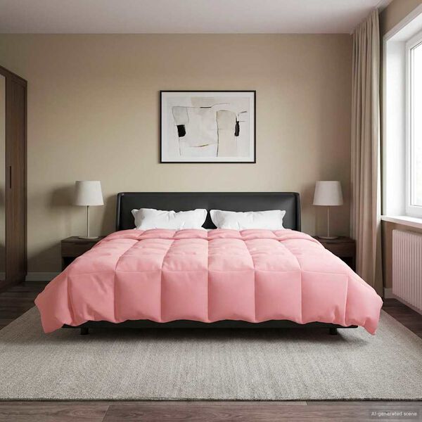 vidaXL Vol jaar dekbed Gekwilt Roze 220 x 260 cm Microfiber