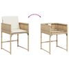 vidaXL 11-delige Tuinset met kussens poly rattan beige