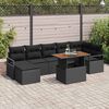 vidaXL Tuin Eetset met kussen 8 pcs Zwart en Bruin