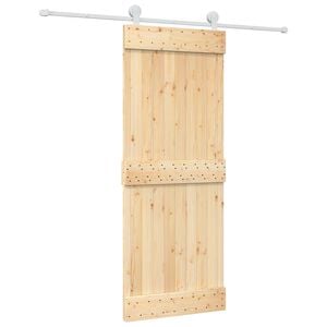 vidaXL Schuifdeur 80 x 210 cm Massief Grenenhout (Niet-Behandeld)