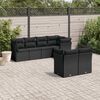 vidaXL 7-delige Loungeset met kussens poly rattan zwart