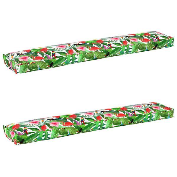 vidaXL Pallet Kussen Set Bloemen 2 pcs Tropisch jungle 200 x 40 x 8 cm