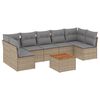 vidaXL 8-delige Loungeset met kussens poly rattan beige