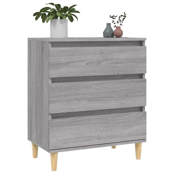 vidaXL Dressoir 60x35x70 cm bewerkt hout grijs sonoma eikenkleurig