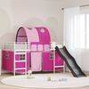 vidaXL Loftbed voor Kids Wit en Roze 99,5 x 200 cm Metaal