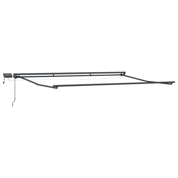 vidaXL Handmatige Luifelhouder met LED's Wit 4 x 2 m