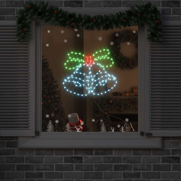 vidaXL Kerstbel met 144 LED Multikleur 57 x 47,5 cm PVC