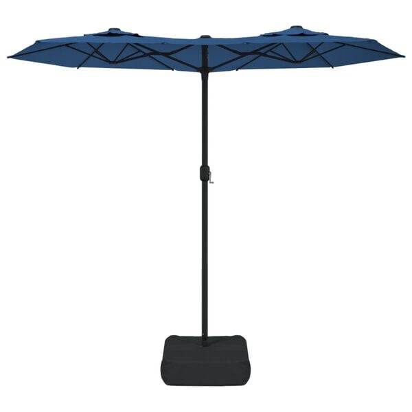 vidaXL Parasol dubbel dak 316x145 cm azuurblauw
