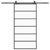 vidaXL Schuifdeur met beslagset 102x205 cm ESG glas zwart