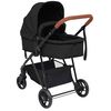 vidaXL Kinderwagen 3-in-1 staal antracietkleurig en zwart
