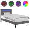 vidaXL Bedframe met LED-stripverlichting Grijs 80 x 200 cm Kunstleer