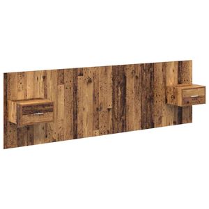 vidaXL Hoofdbord Met Kast met lade 3 pcs Oud Hout Bewerkt hout