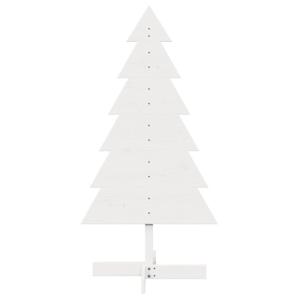 vidaXL Kerstdecoratie kerstboom 120 cm massief grenenhout wit
