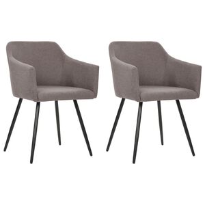 vidaXL Eetkamerstoelen draaibaar 2 st stof taupe