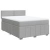 vidaXL Boxspring met matras stof lichtgrijs 160x200 cm