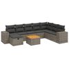 vidaXL 9-delige Loungeset met kussens poly rattan grijs