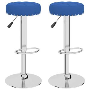 vidaXL Barkrukken 2 st stof blauw