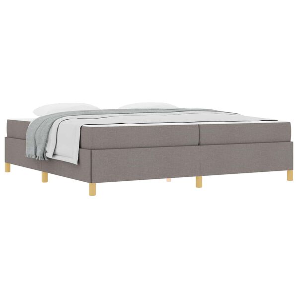 vidaXL Bedframe met matras Taupe 200 x 200 cm Stof