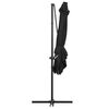 vidaXL Zweefparasol met LED en stalen paal 250x250 cm zwart